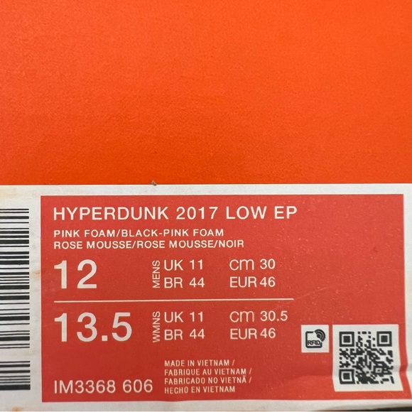 ✔️ NIB✔️ NIKE Hyperdunk 2017 Low EP \'Pink Foam\' main image 9